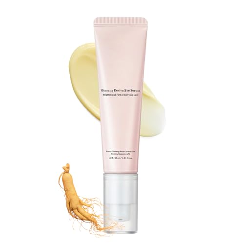 Ginseng Revive Eye Serum, Korean Ginseng + Retinal Eye Cream for Dark Circles and Puffy Eyes, Anti Wrinkle Eye Creams, Anti Aging Under Eye Cream, Eye Bags Remover for All Skin Types