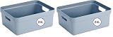 Sunware Sigma Home Contenitore plastica 24L – 44,5x34,5x18,3cm – Contenitori plastica per Bagno e Cucina organizer – compatibile con Coperchio (Venduto separatamente) (Confezione da 2)