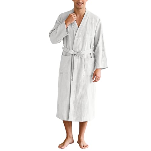 Peignoir gaufré homme en coton léger contre la transpiration