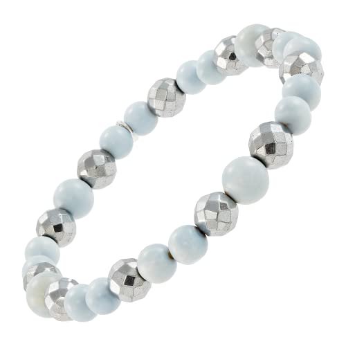 Silpada 'Chambray' Sterling Silver Opal And Hematite Bead Bracelet, 7.5" #TOP12