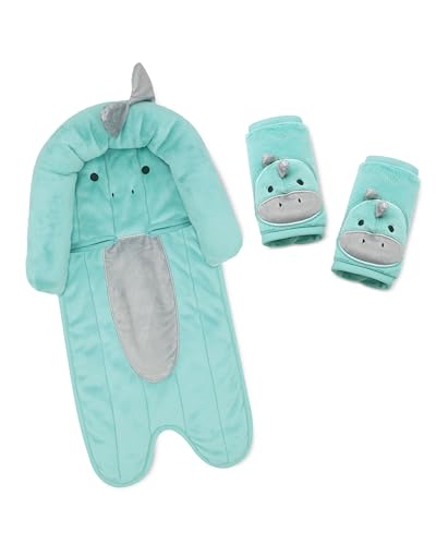 Image of Travel Bug Baby & Toddler 3-Piece Head Support & Strap Covers Set for Car Seats, Strollers & Bouncers … (Dinosaur)