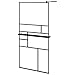 Casafoyer Walk-in Shower Wall with Shelf Black 39.4