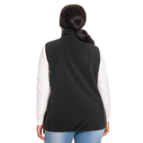 Plus Size Women's Fleece Vest, 1X-5X Outerwear Lightweight Sleeveless Zip Jackets(Exclusively for Plus Size)3
