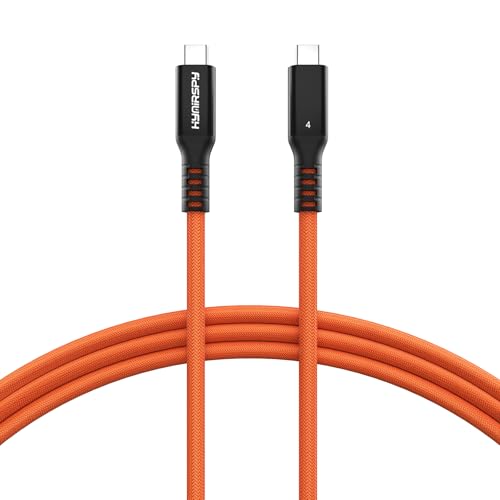 HYairspy Thunderbolt 4 Cable USB4 1m - 40Gbps & 240W PD3.1 Fast Charge 5A Braided USB-C to C Single 8K@60Hz for MacBook Pro/Air iPhone 17/16 iPad Pro SSD Docking eGPU