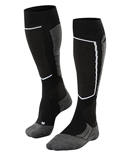 FALKE Herren Skisocken SK2 Intermediate Wool M Kh Wolle Funktionsmaterial warm dick 1 Paar, Schwarz Black-Mix 3010, 42-43