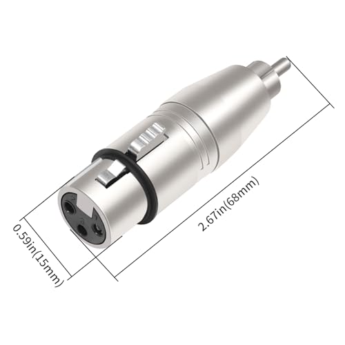 Adaptador RCA Macho a XLR Hembra 3 pines pack x2 miniatura 6