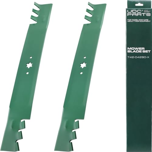 UDC Parts 942-04290 Mower Blades Replacement for 46 Inch Cub Cadet XT1 LT46 6 Point Star 942-04290A LTX 1045 1046 XT2 LX46 742-04290-X 942-04244A Craftsman / 2 Pack Mulching Gator