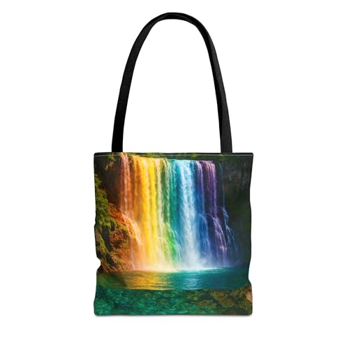 Premium Rainbow Waterfall Tote Bag with Reinforced Stitching