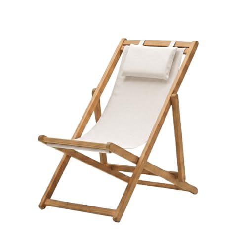 Linxor - Chaise Longue Pliante en Bois, transat de Jardin, de Plage, chilienne inclinable 4 Positions - Toile Coton 380 GSM - Plusieurs Coloris