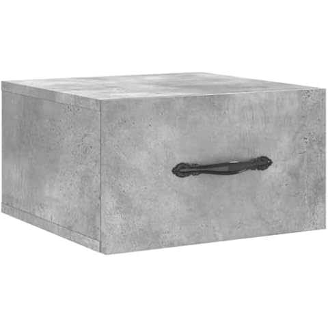 vidaXL Wall-Mounted Bedside Cabinet in Concrete Grey Cover