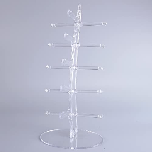 Kukishop Acrylic Sunglass Frame,Display Shelf Organizer Stand for Five Pairs of Glasses (Transparent)