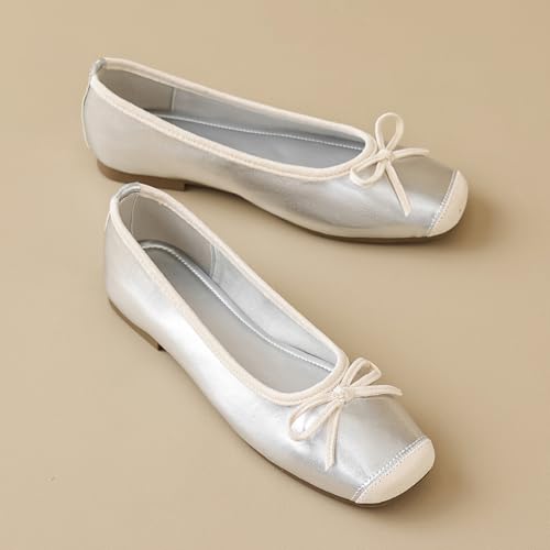 Dear Time Women's Bowknot Ballets Soft PU Leather Flats Comfortable Walking Driving Flat Shoes2