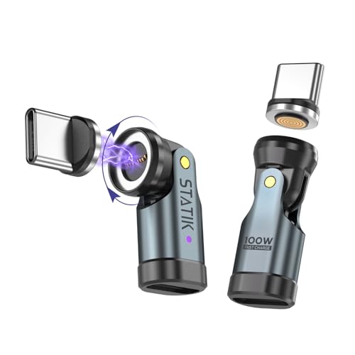 Statik 360 Pro USB C to USB C Magnetic Tip Power Adapters, 100W Fast Charging Adapter, Only Compatible 360 Pro Magnet Phone Charger Cable - 2-Pack