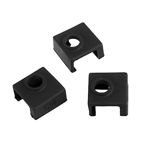 SOLUSTRE 3Pcs Silicone Heat Block Protective Sleeve for 3D Printer Nozzle, Black Aluminium Block Cover, Prevents Scald a