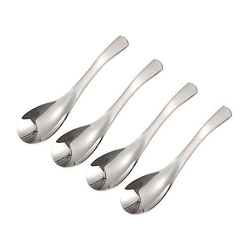 LALADEFIEE 8Pcs Stainless Steel Soup Spoon Thickened Table Spoons for Coffee Tea and Mixing and Stylish Kitchen Utensils for Everyday Use