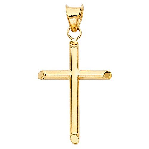 TGDJ 14k Yellow Gold Religious Classic Cross Charm Pendant - 5 Different