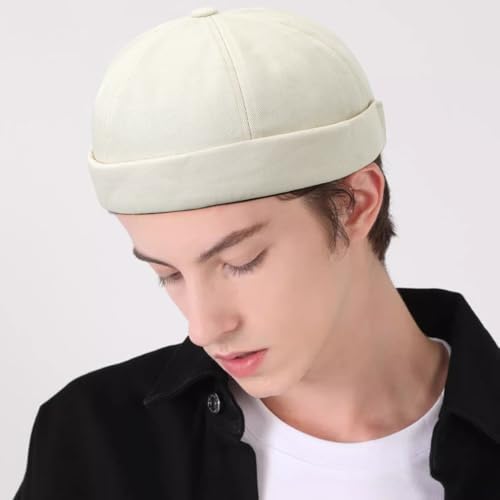 Image of Dome Brimless Hats for Women Men Beanie Docker Cap Sailor Skull Cap