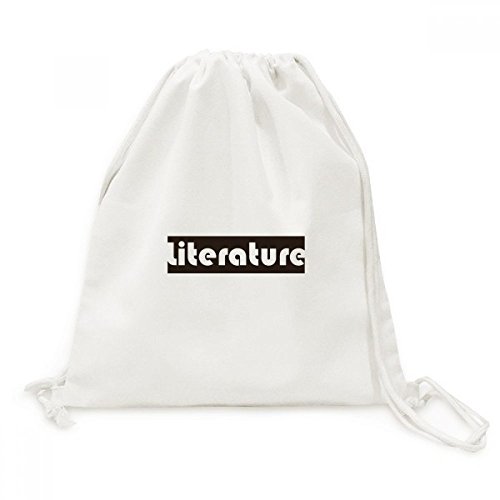 Sac de cours en toile noire à cordon pour ranger ses livres de littérature