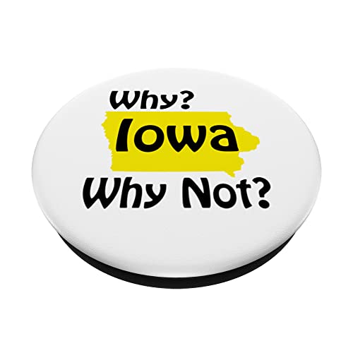 Why Iowa? Why Not? PopSockets Swappable PopGrip, Black - Image 2