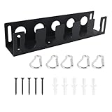 Enwye Wandmontierter Baseballschlägerhalter, Präsentationsständer, Aufbewahrungs-Organizer für Zuhause, Garage, Sportgeräte, Schwarz