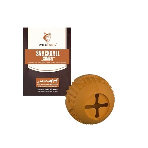 Wildfang Giocattolo per cani in 100% gomma naturale | Snack ball Simba – giocattolo da masticare per cani – non tossico – ossa da masticare per cani – senza BPA – ecologico