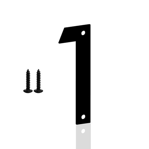 5 Inch Metal House Numbers Letters, Black House Address Letters, Outdoor Mailbox Numbers, Modern Metal Address Number Letter for Homes, Apartments, Farms, Outside (1)
