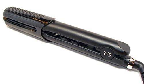 U9 Professional 1 Inch 450F Adjustable Temperature Ionic Tourmaline Ceramic Plate Dual Voltage Super Smooth Round Barrel Hair Straightener Flat Iron Instant Heat With Safety Heat Resistant Protector #TOP2