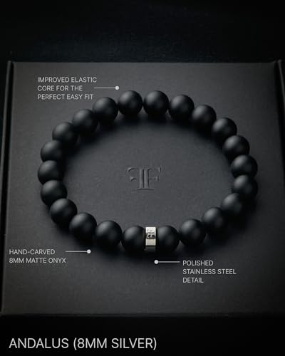 Pulsera de Onix y Acero para Hombre Mate Negro miniatura 3