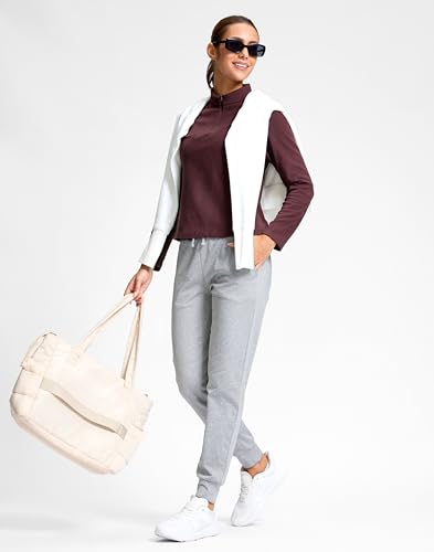 Image of G Gradual Women's Fleece Lined Joggers with Zipper Pocket Water Resistant Running Hiking Pants Winter Warm Thermal Sweatpants