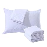 YASMIN Quilted White King Size Pillow Cases Set of 2 – UK Made Waterproof & Breathable 100% Cotton P