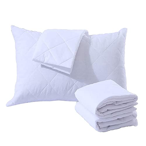 Yasmin Quilted White King Size Pillow Cases Set Of 2 – Uk Made Waterproof & Breathable 100% Cotton Pillow Cases With Zipper Enclosure – Hotel Quality Bed Pillow Cases For Home Use - 20 X 36 Inches #TOP17