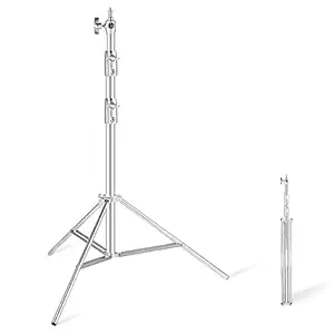 Stainless Steel Light Stand 110in/2.8m Heavy Duty Light Stand for Studio Softbox, Monolight and Other Photographic Equipment