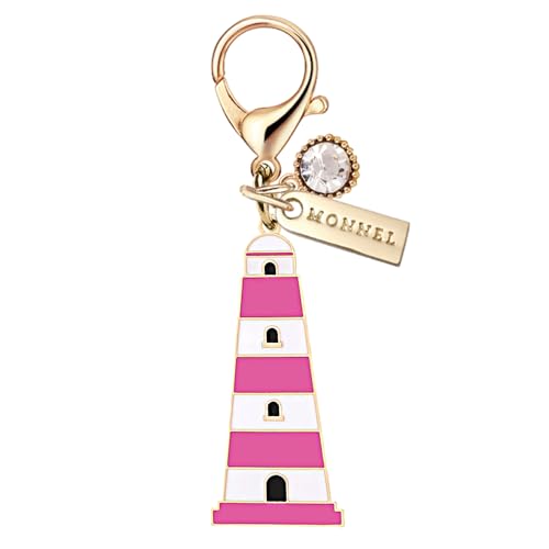 MC666 Little Tower Lobster Clasp 3D Charm for Women with Velvet Bag (Pink,1 Piece)