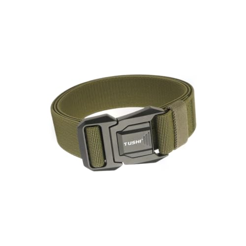 Men's Tactical Belt, Military Nylon Webbing Work Belt with Quick Release Heavy Duty Buckle