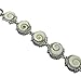 SULTANA GEMS Natural Shiva Eye Sterling Silver Link Bracelet, 925 Silver, 8.5 Inches, 36.4 Grams