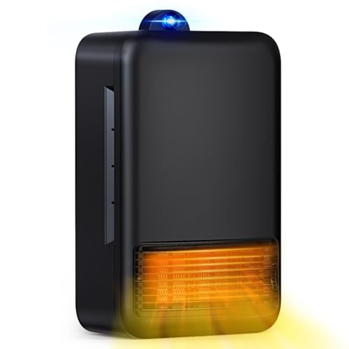 【暖房効率が高く、省エネ設計】セラミックファンヒーター 600W/1200W 出力2段階切替 速暖 セラミックヒーター 小型 ファンヒーター マイナスイオン/空気清浄/静電気除去機能搭載 2m人感センサー付き 3段階温度切替 過熱保護 転倒自動オフ リビン