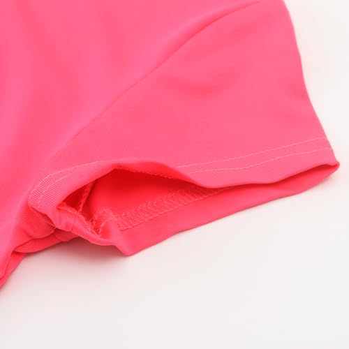 Image of Noomelfish Girls Short Sleeve Crop Tops Kids Summer Dance Cropped T-Shirts (5-14 Years)
