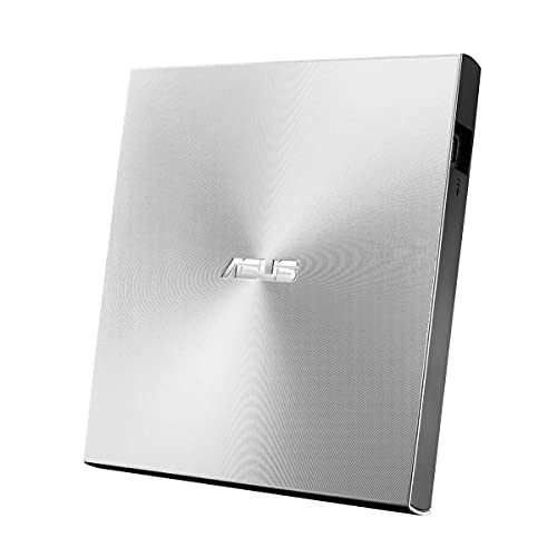 ASUS Zendrive U8M Silver SDRW-08U8M-U ZenDrive U8M – Graveur DVD Portable Ultra-Fin 8X de Type C avec Support M-Disc pour Sauvegarder des données à Vie, et Compatible avec MacBook et Windows.