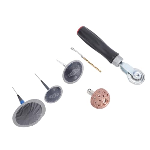 KIMISS Tire Repair Patch Tool Kit Tire Repair Plug Roller Buffing Wheel Drill Bit for Cars Trucks Bikes Scooters