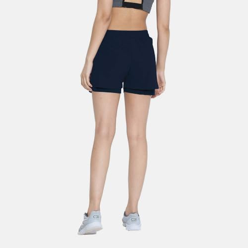 Image of CHKOKKO Gym Shorts for Women Workout Sports Running Quick Dry Fit Double Layer Inner Compression with Pockets Breathable Lightweight Wear