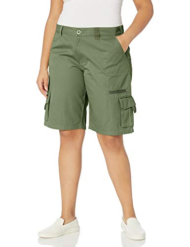 Dickies Women's Plus Size 11-Inch Relaxed Cargo Short, Rinsed Grape Leaf, 24W