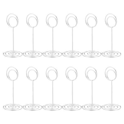 PATIKIL Portatarjetas, 12 Unidades de 3.3 Pulgadas de Altura Soporte de Clip de Memo de Metal con Cierre Redondo Porta...