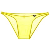 M イエロー メンズビキニ 【La-PommeHomme/ラポーム・オム】 シースルー 透け 日本製 下着 ショーツ 通気性 下着 シンプル 男性用