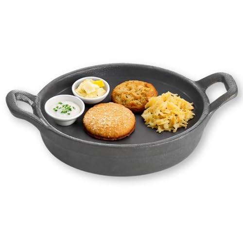 TableCraft Cast Iron Round Mini Server, 4.5 inches, Black