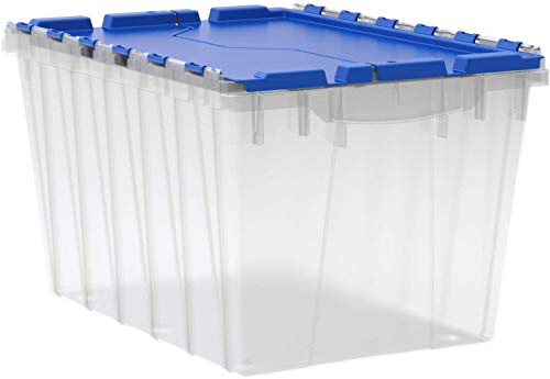 Akro-Mils 66486 CLDBL 12-Gallon Plastic Storage KeepBox with Attached Lid, 21-1/2-Inch by 15-Inch by 12-1/2-Inch, Semi Clear