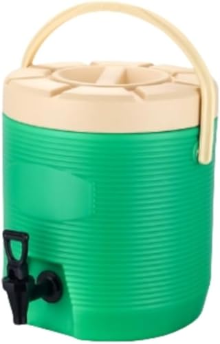 保温ステンレスウォータージャグ タンク、お湯/ジュース/ミルクティー/ミルク/豆乳/コーヒー用 アウトドア キャンプ 家族の集まりやレストラン (グリーン,13L)