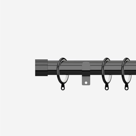 Black Nickel 28mm End Cap Fixed Length Metal Curtain Pole โ image 1