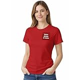 Cimpress T-Shirt Personnalisé Femme, Impression Texte Photo ou Logo...