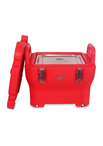 Image of Square Isothermal Container with Handle, Hot and Cold Pot, Casserole, Hot and Cold Container with Wheel, for Food Storage, for Food Transportation and for Cloud Kitchen (Rectangular 15 LTR)