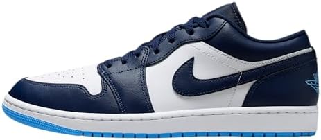 Tênis masculino Air Jordan 1 Low (Midnight Navy / Branco